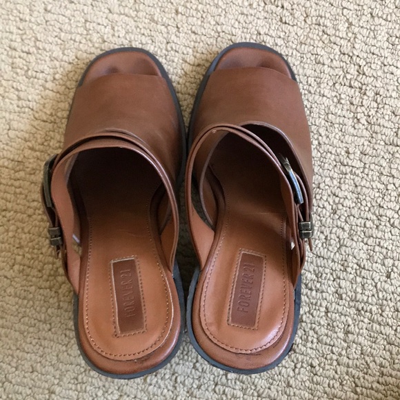 Cognac Mule slingbacks - Picture 2 of 6